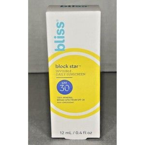 Bliss Block Star Invisible Daily Sunscreen SPF 30 0.40 fl oz EXP 01/25 NIB